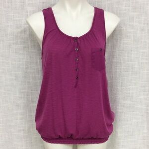 Sonoma Large Raspberry Smocked Tank